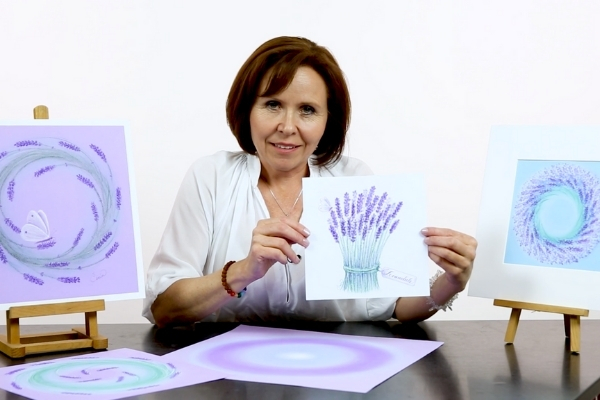 Online kurz levandulového relaxačního malování pro začátečníky - lektorka Dana Činčarová