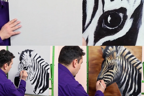 Online kurz malby - Jak namalovat zebru