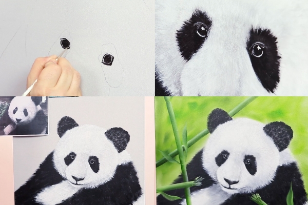 Online kurz malby - Jak namalovat pandu