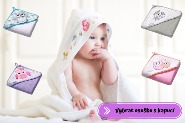 Osuška s kapucí pro miminko - různé vzory
